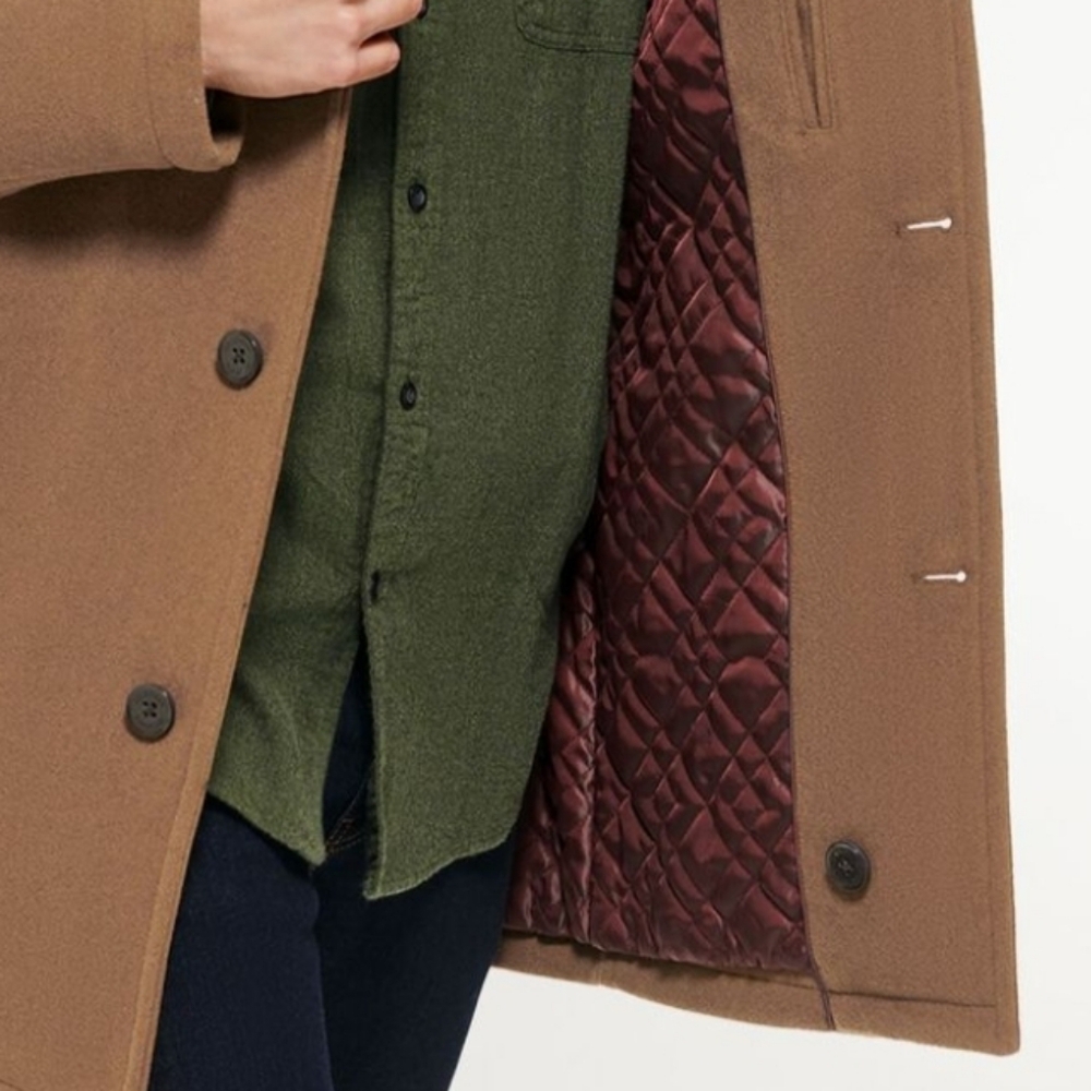 Cole Haan Men’s Wool Blend Coat Brown Button Front Classic Jacket - Picture 9 of 11